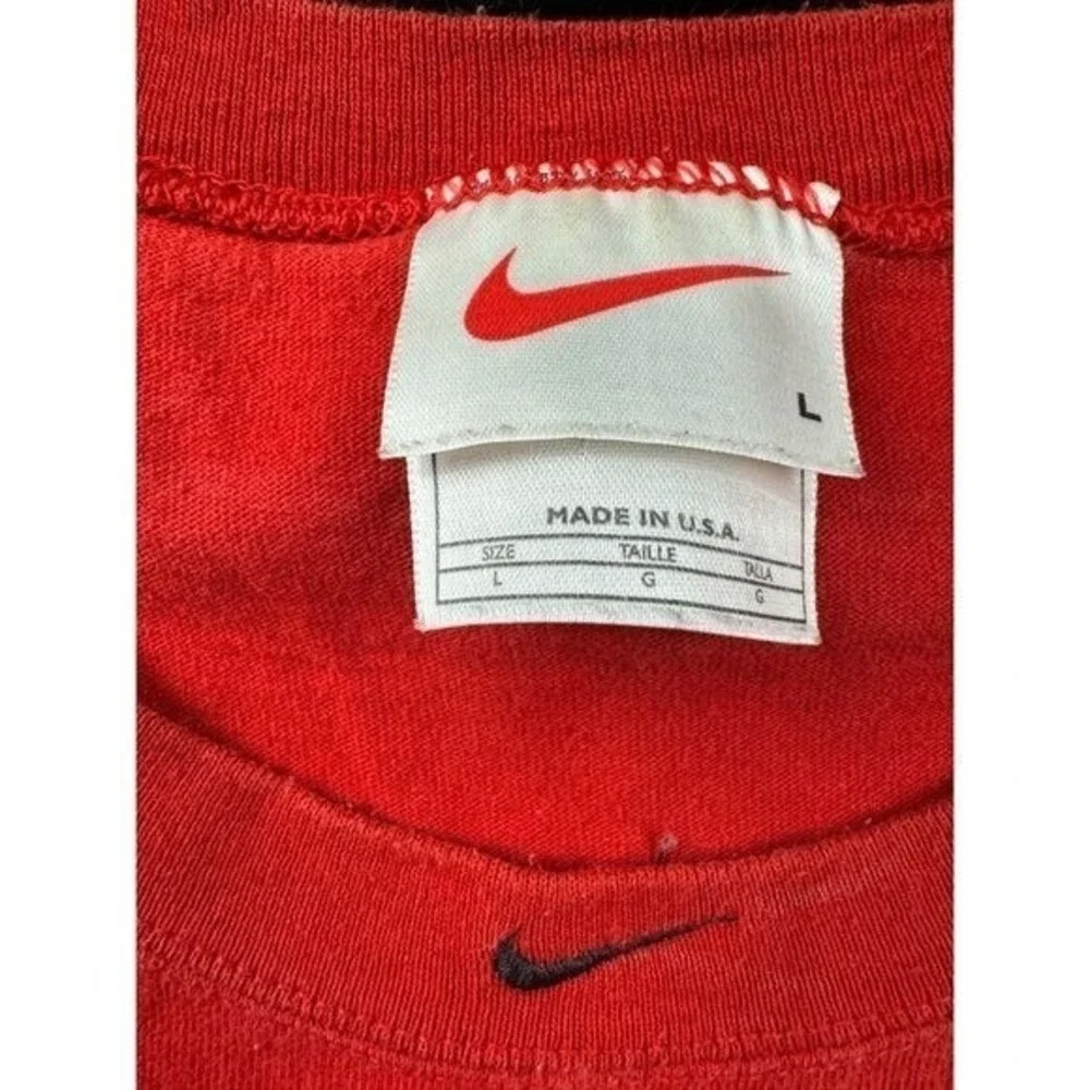 Vintage Nike Basketball‎ Muscle Tee Red Sleeveless Shirt Made in USA Mens Large